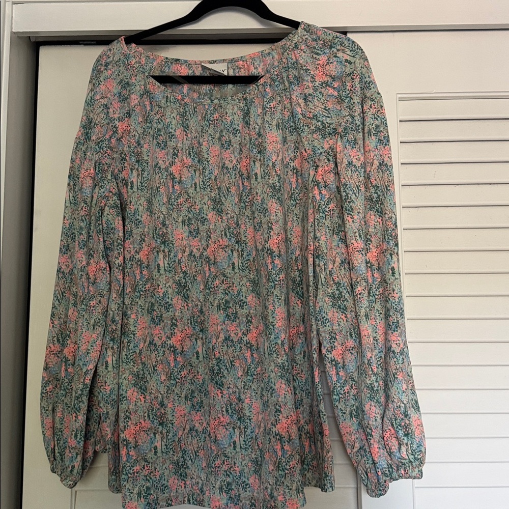 Ava & Viv Colorful Textured Blouse
